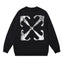 OFF WHITE Distressed Arrow Logo Crewneck Sweatshirt Black