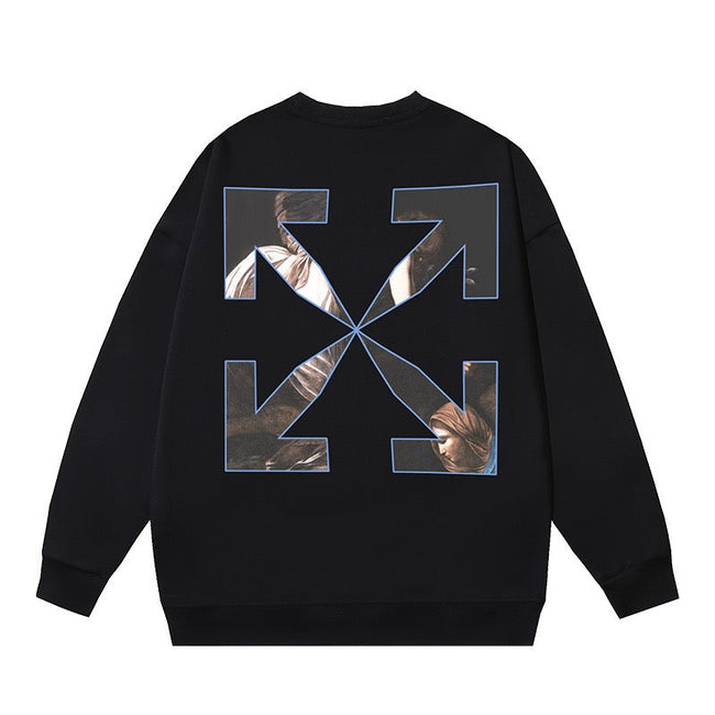 OFF WHITE Painting Arrow Graphic Crewneck Sweatshirt Black Hover Image