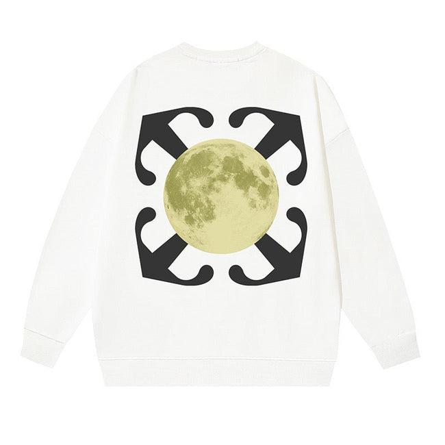 OFF WHITE Moon Arrow Logo Crewneck Sweatshirt White Hover Image