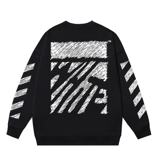 OFF WHITE Scribble Arrow Graphic Crewneck Sweatshirt Black Hover Image