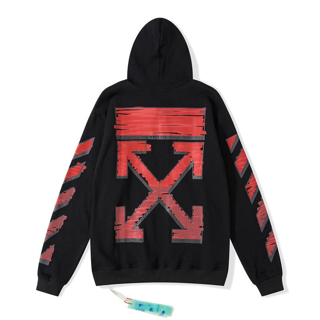 Off-White Black Red Arrow Graphic Hoodie Hover Image
