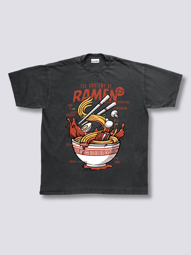 Front Print - Anatomy of Ramen Vintage T-Shirt Hover Image
