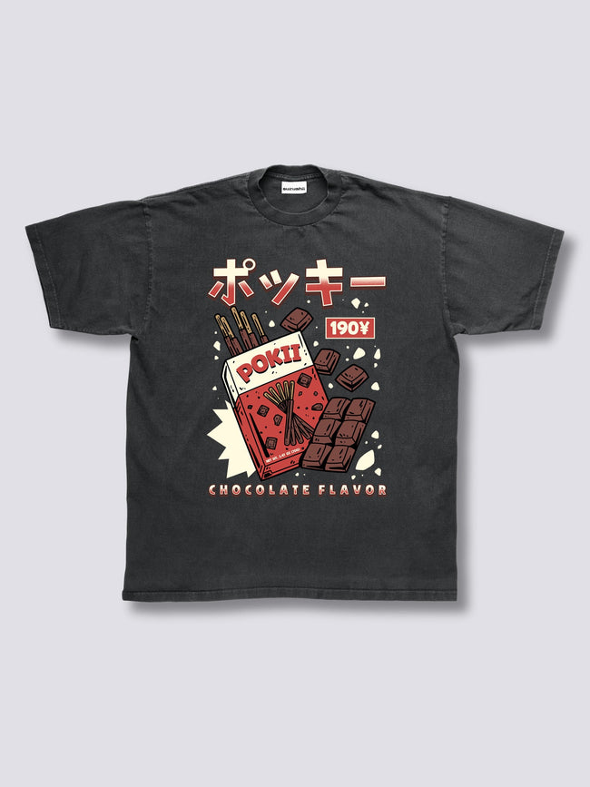Front Print - Chocolate Pokii Vintage T-Shirt Hover Image