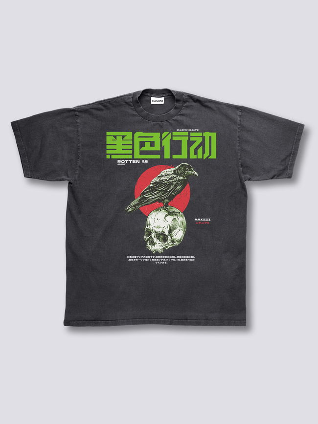 Front Print - Dark Crow Vintage T-Shirt Hover Image