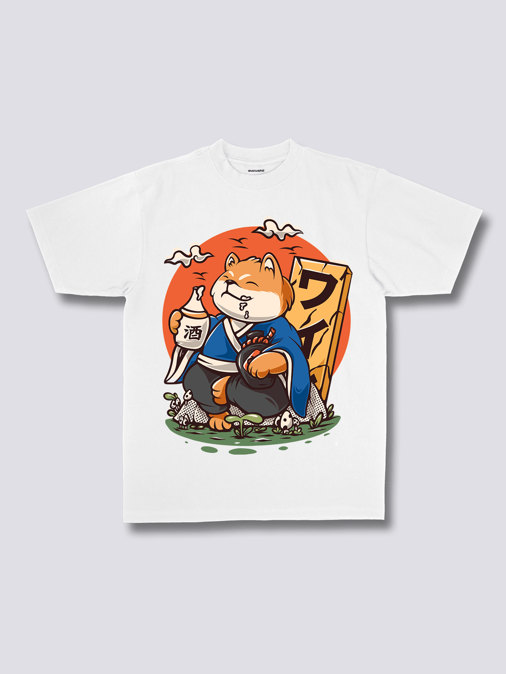 Front Print - Drunk Shiba T-Shirt