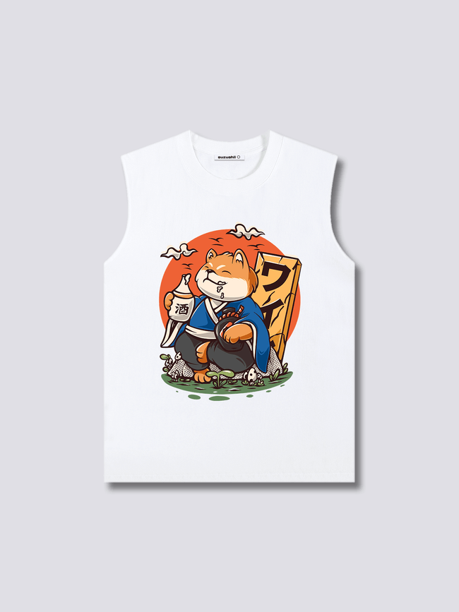 Front Print - Drunk Shiba Tank Top Hover Image
