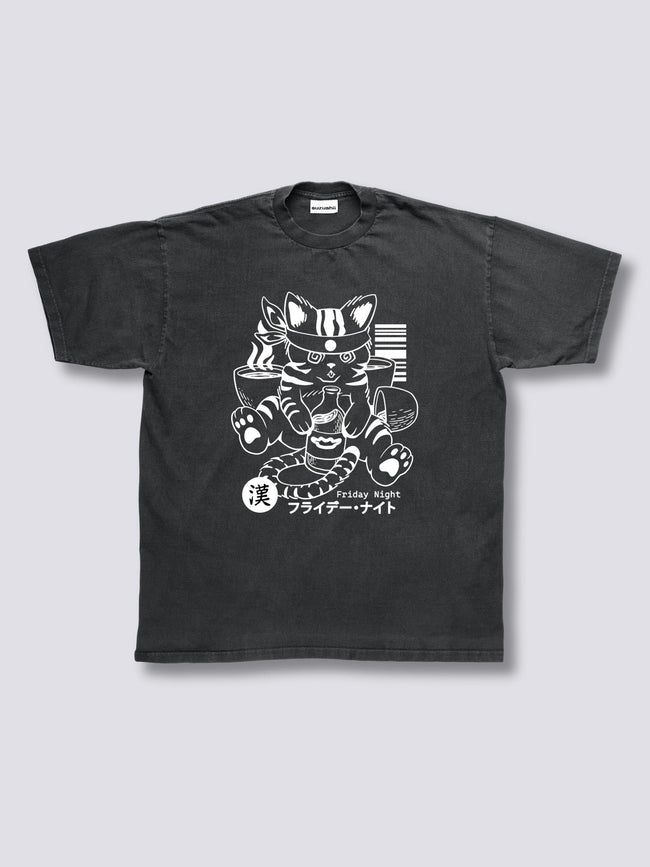 Front Print - Boozy Cat Vintage T-Shirt Hover Image