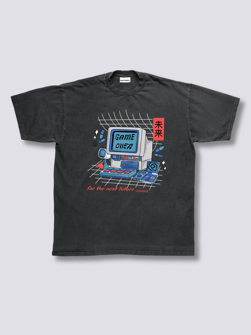 Front Print - Game Over Vintage T-Shirt