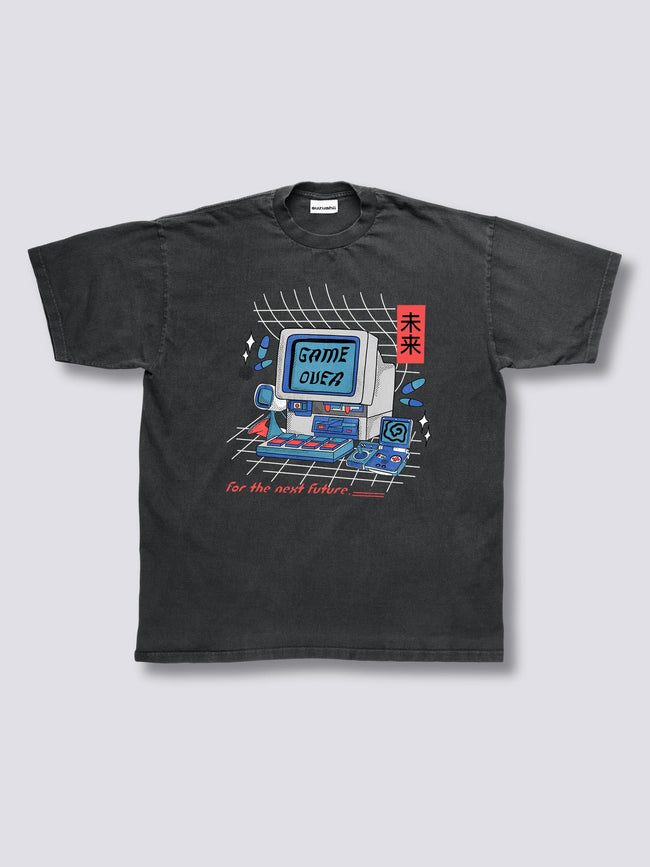 Front Print - Game Over Vintage T-Shirt Hover Image