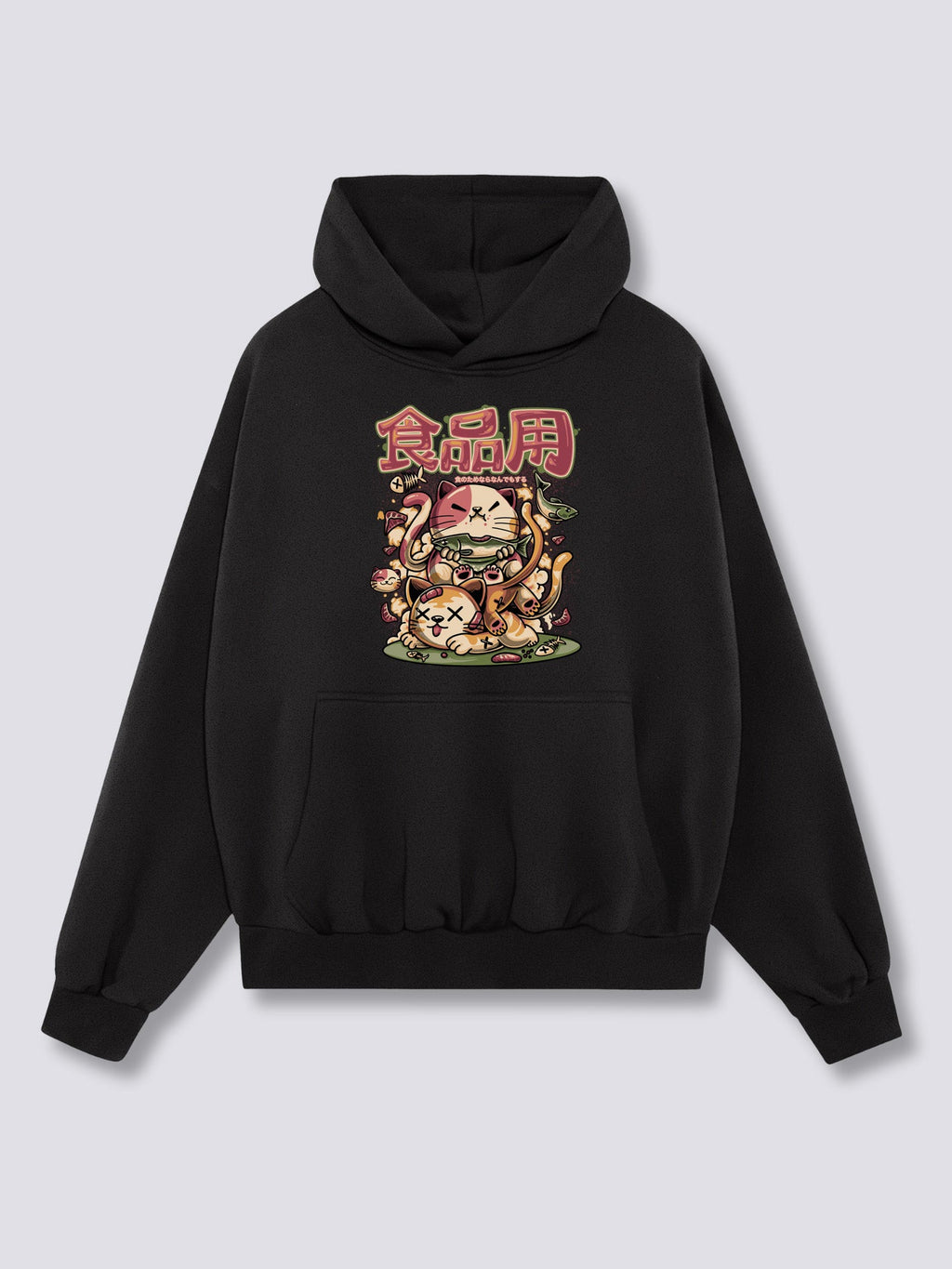Front Print - Hungry Neko Hoodie