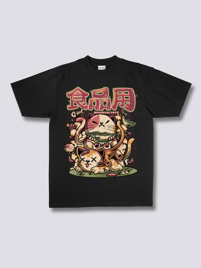 Front Print - Hungry Neko T-shirt Main Image
