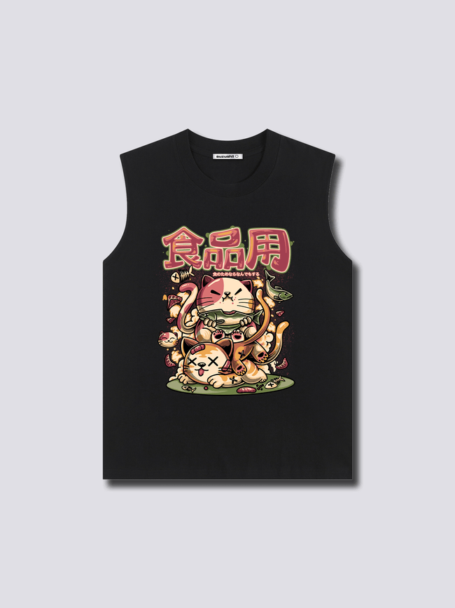 Front Print - Hungry Neko Tank Top Hover Image
