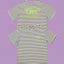 Gallery Dept. Striped Hollywood Logo Short Sleeve T-Shirt - Grey/White