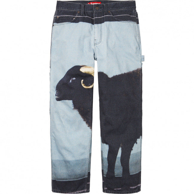 Supreme Ram Graphic Painter Pants - Blue / Black Hover Image