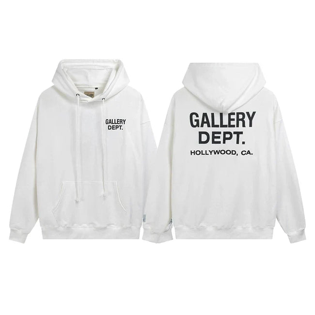 Gallery Dept Hollywood CA White Hoodie Hover Image