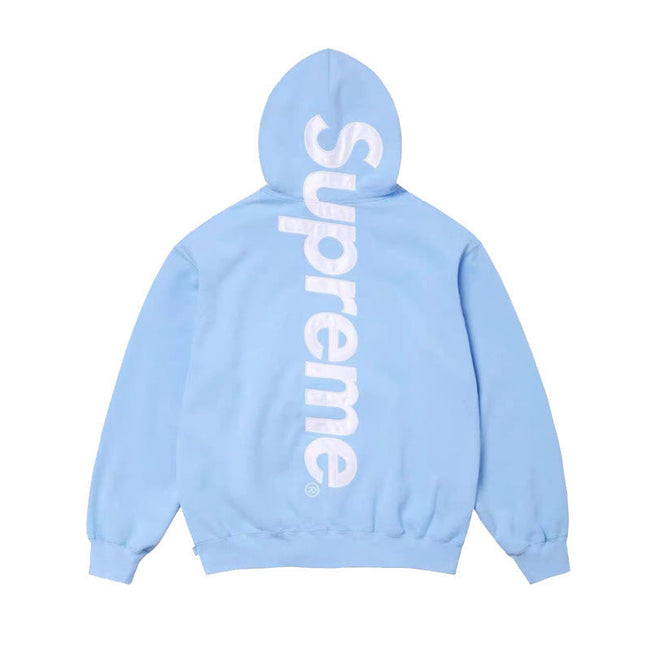 Supreme Center Vertical Logo Hooded Sweatshirt - Olive Green Hover Image