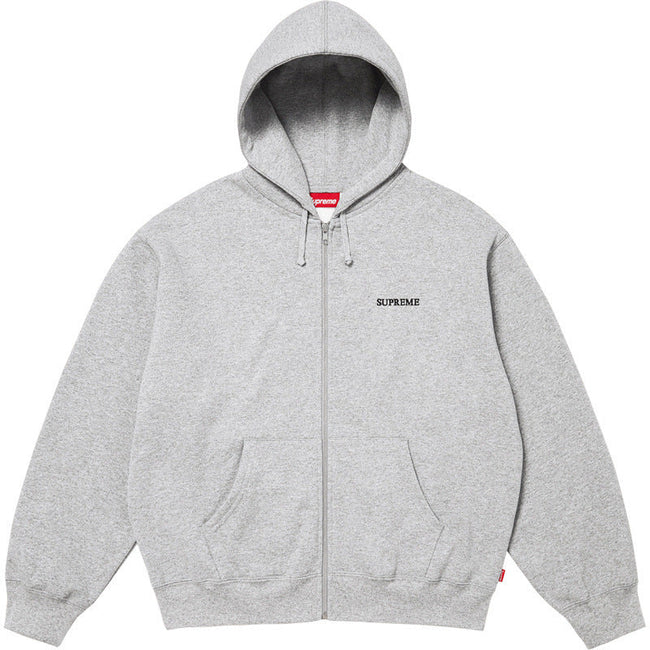 Supreme Small Box Logo Hooded Zip-Up Sweatshirt - Heather Grey Hover Image