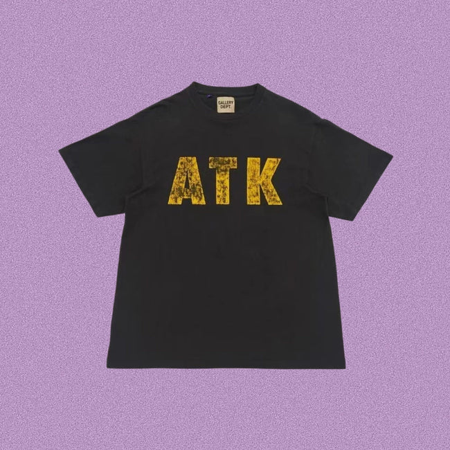 Gallery Dept. Distressed ATK Short Sleeve T-Shirt - Black/Yellow Hover Image