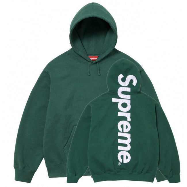 Supreme Vertical Box Logo Hooded Sweatshirt - Navy Blue Hover Image
