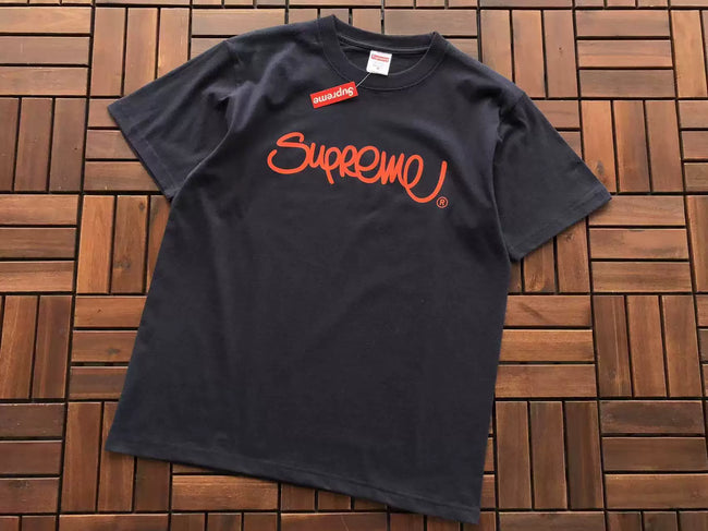 Supreme Script Logo T-Shirt - Charcoal Grey Hover Image