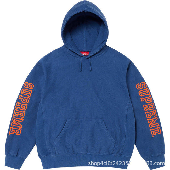 Supreme Sleeve Logo Hooded Sweatshirt - Royal Blue Hover Image