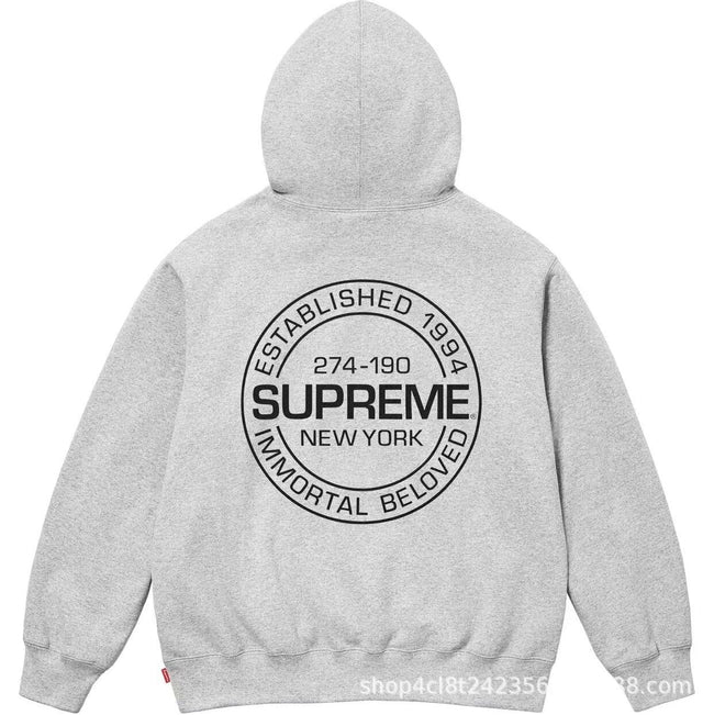 Supreme Established 1994 Immortal Beloved Hooded Sweatshirt - Heather Grey Hover Image