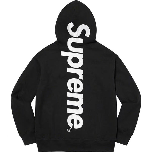 Supreme Vertical Logo Hooded Sweatshirt - Black Hover Image