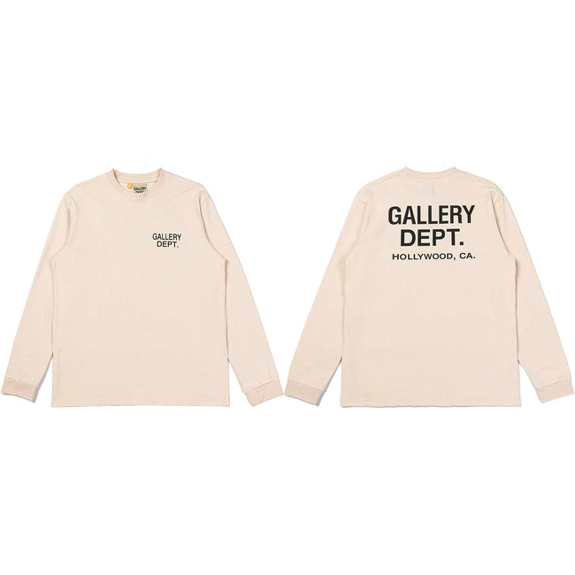 Gallery Dept. Hollywood Logo Long Sleeve T-Shirt - Beige/Oatmeal Hover Image