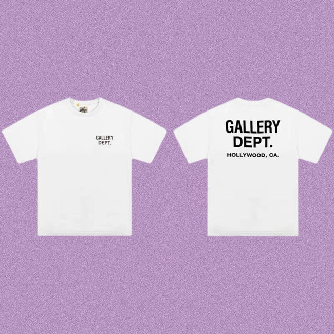 Gallery Dept. Hollywood Logo Short Sleeve T-Shirt - White/Black Hover Image