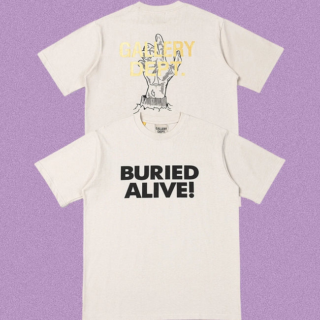 Gallery Dept. Buried Alive Short Sleeve T-Shirt - Cream Hover Image