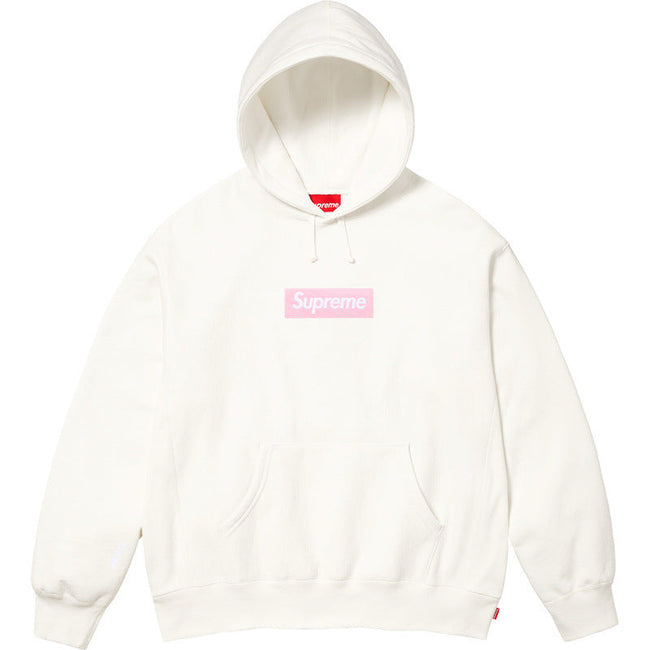 Supreme Box Logo Hooded Sweatshirt - Natural / Light Pink Hover Image