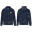 Gallery Dept. "Water Ripple" Zip Hoodie – Navy Blue Tie-Dye, Gold Logo