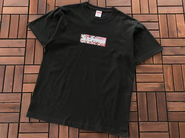 Supreme Floral Box Logo T-Shirt Black Hover Image