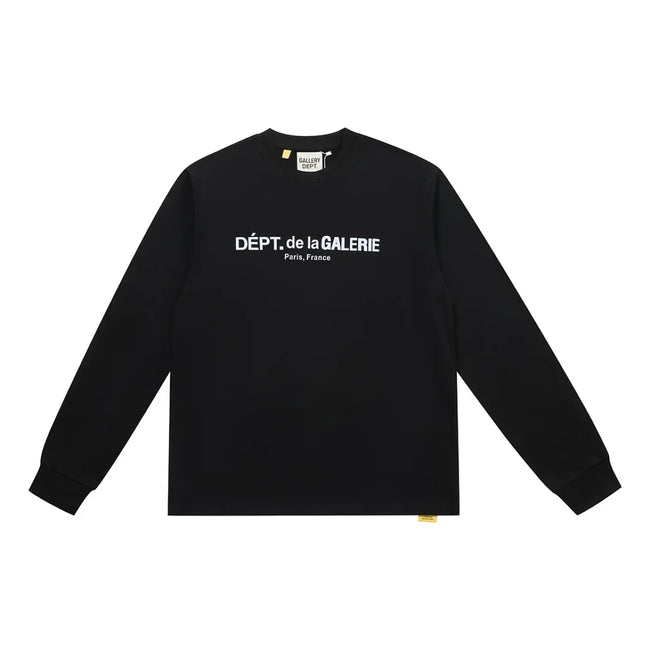 Gallery Dept. Front-Logo DÉPT. de la GALERIE Long Sleeve T-Shirt - Black Hover Image