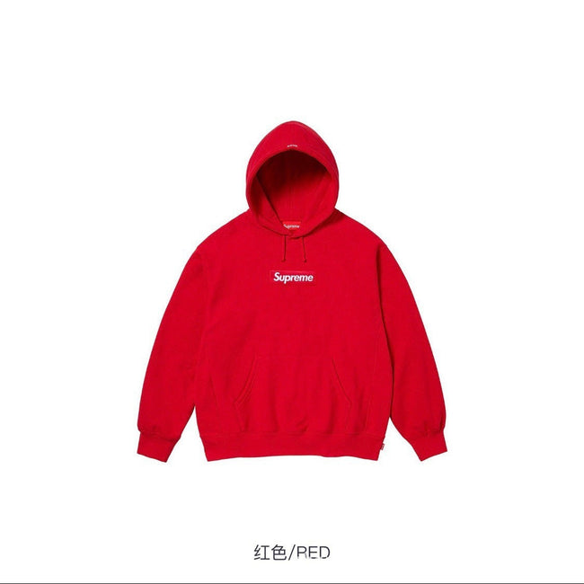 Supreme Box Logo Hooded Sweatshirt - Red / White Hover Image