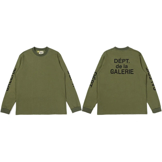 Gallery Dept. Sleeve Print DÉPT. de la GALERIE Long Sleeve T-Shirt - Army Green Hover Image