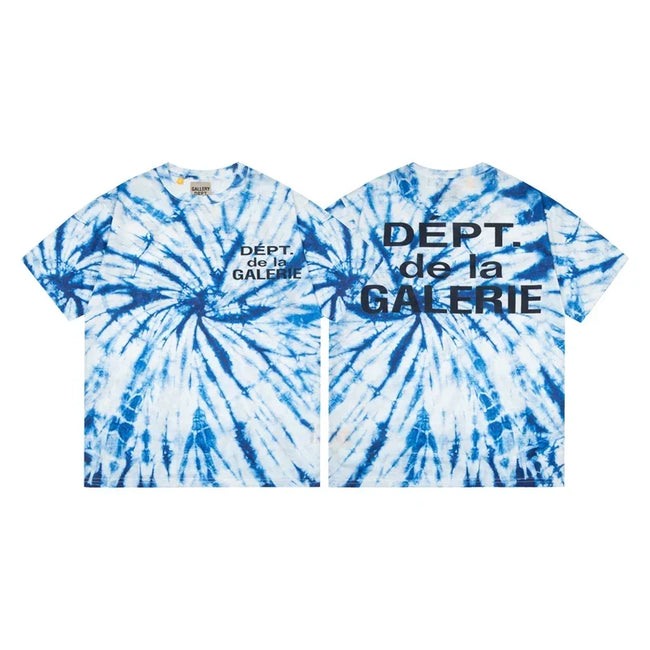 Gallery Dept. Spiral Tie-Dye DÉPT. de la GALERIE Short Sleeve T-Shirt - Blue/White Hover Image
