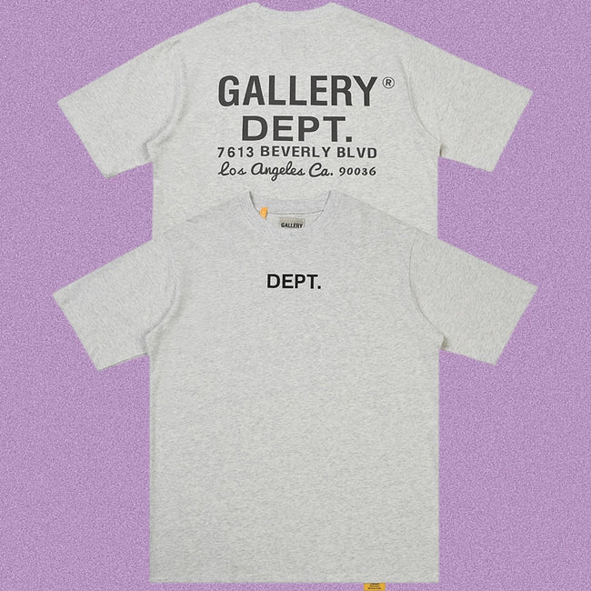 Gallery Dept. Beverly Blvd Address Short Sleeve T-Shirt - Light Grey Hover Image