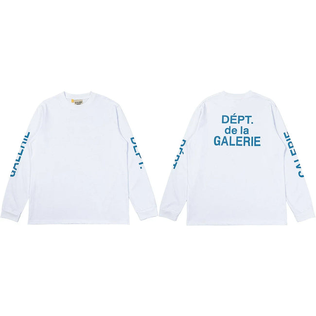 Gallery Dept. Sleeve Print DÉPT. de la GALERIE Long Sleeve T-Shirt - White/Blue Hover Image