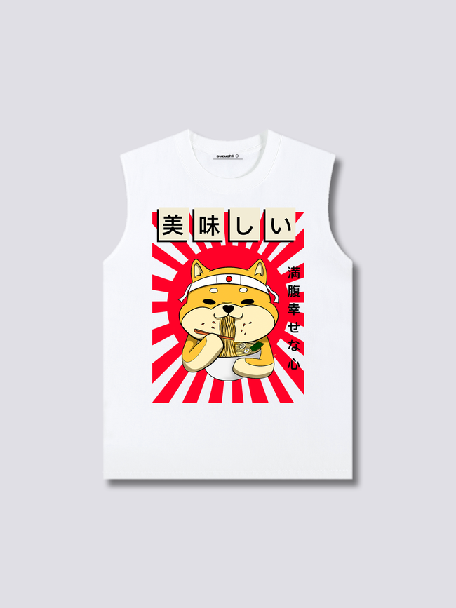 Front Print - Ramen Shiba Tank Top Hover Image