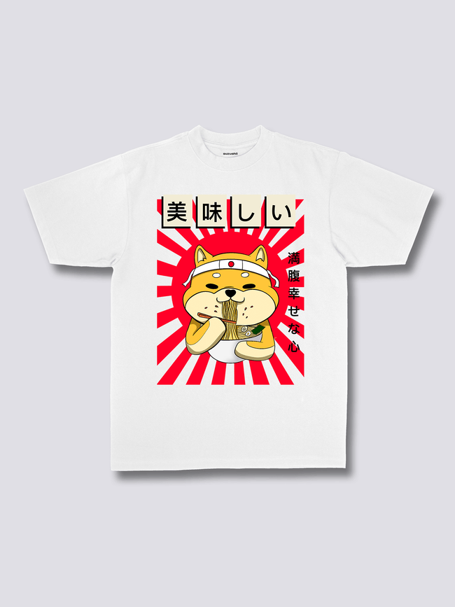 Front Print - Ramen Shiba T-Shirt Hover Image