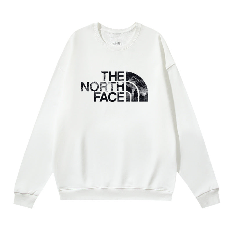The North Face Mountain Texture Half Dome Logo Crewneck Sweatshirt – White