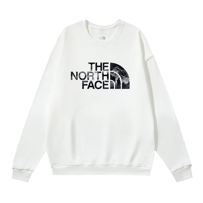 The North Face Mountain Texture Half Dome Logo Crewneck Sweatshirt – White Hover Image