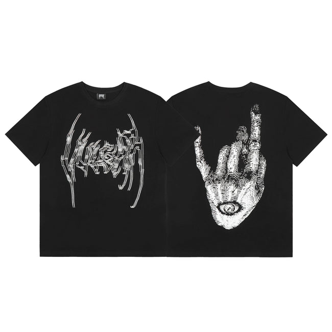 REVENGE Graphic Hand Print T-Shirt Hover Image