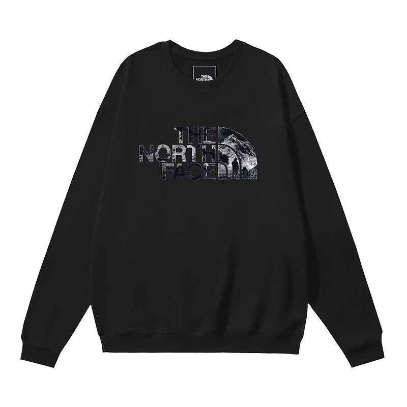 The North Face Mountain Texture Half Dome Logo Crewneck Sweatshirt – Black