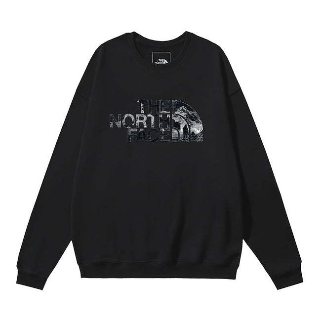 The North Face Mountain Texture Half Dome Logo Crewneck Sweatshirt – Black Hover Image