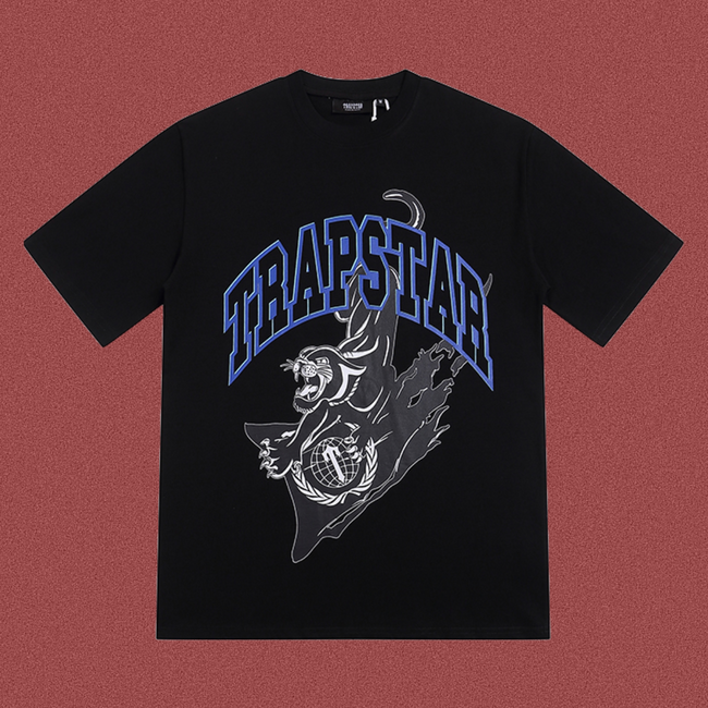 TRAPSTAR Black Wolf Graphic T-Shirt Hover Image