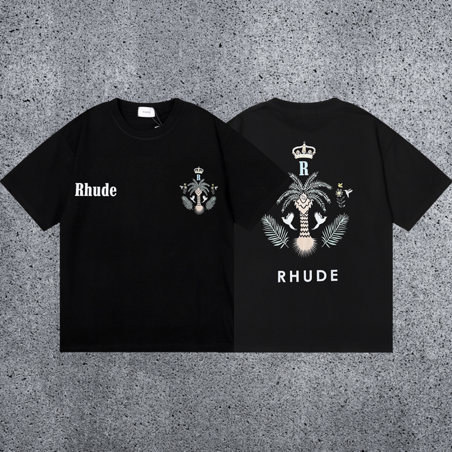 RHUDE Royal Crest T-Shirt – Black Hover Image