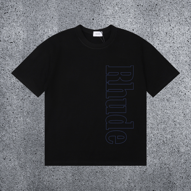 RHUDE Vertical Logo T-Shirt – Black Hover Image
