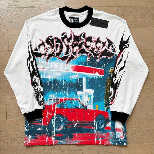 GodSpeed Racing Car Graphic Long Sleeve T-Shirt Hover Image